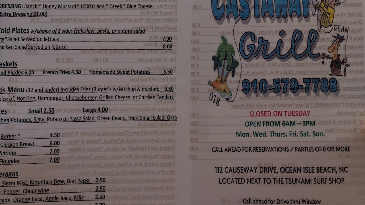 Castaway Grill Menu - Image 6